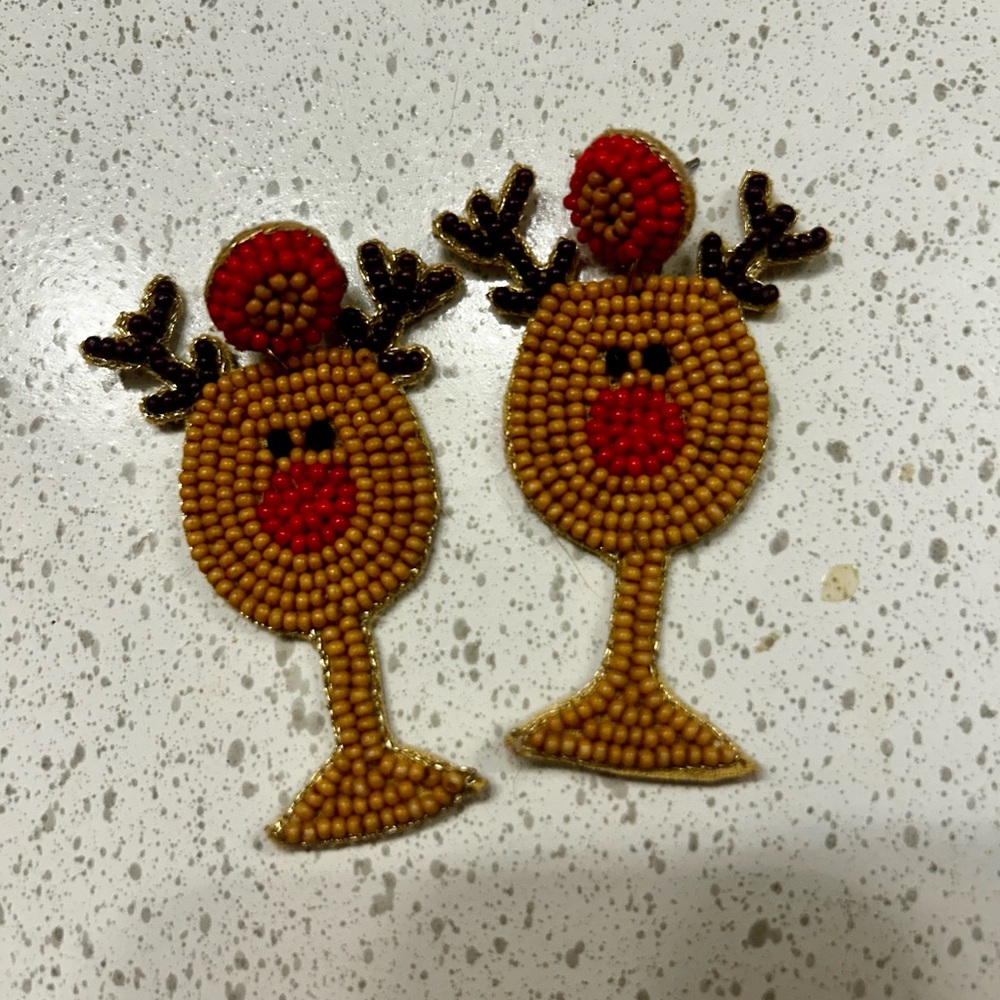 Beaded Reindeer Earrings